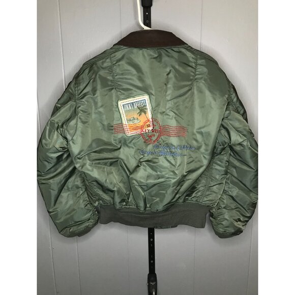Vintage Alpha Industries Jimmy Buffet Margaritaville Flight Jacket LG Rare Crew